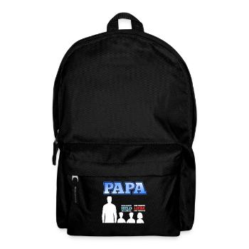Vater 3 Kinder Sohn Tochter Vatertag Geschenk - Rucksack - Schwarz - Vorne
