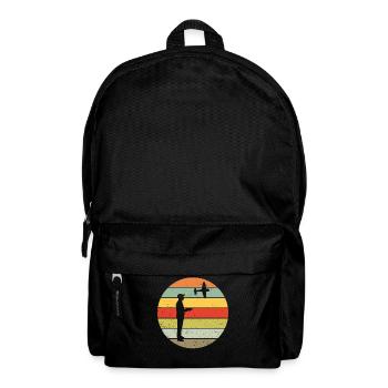 RC avion modèle retro cadeau vintage - Sac à dos - noir - Devant