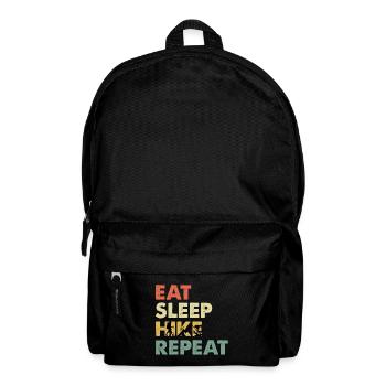 Eat Sleep Hike Repeat Wander Saying - Backpack - black - Front
