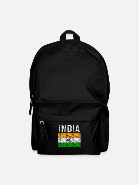 Inde drapeau vintage - Sac à dos - noir