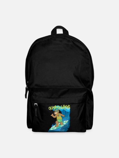 Summer feeling Californian shaka bear surfs the - Backpack - black