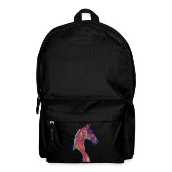 Fille cheval motif animal motif animal visage - Sac à dos - noir - Devant