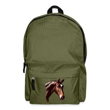 Fille cheval motif animal animal motif dames - Sac à dos - vert olive - Devant