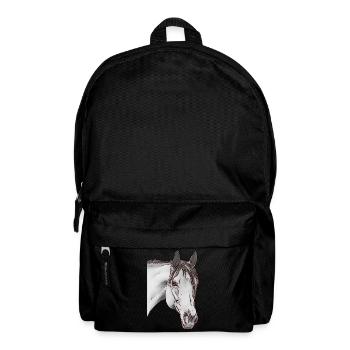 Fille cheval tête d’animaux motif animal - Sac à dos - noir - Devant