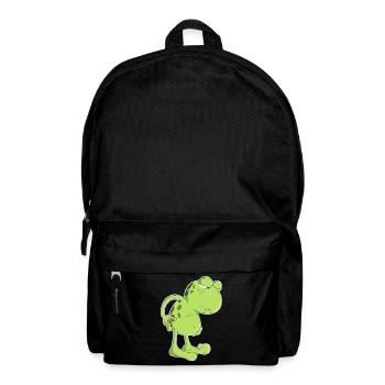 Grenouille crapaud paresseux dessin animé amphibien matin - Sac à dos - noir - Devant