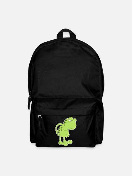 Frosch Kröte Faul Cartoon Amphibie Morgenmuffel - Rucksack - Schwarz