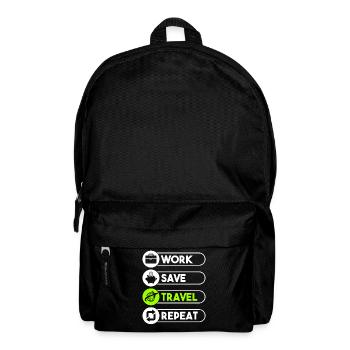Work Save Travel Repeat Traveler Traveler Love - Backpack - black - Front
