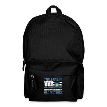 Polizei The Legend Has Retired USA Flagge - Rucksack - Schwarz - Vorne