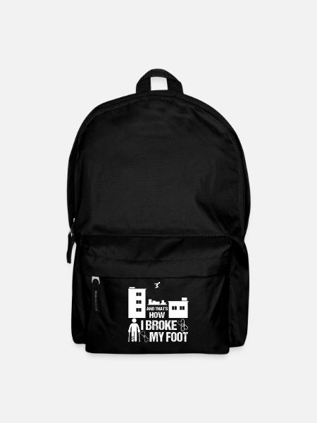 Fuß Gebrochen Fußbruch Geschenk Kind Parkour - Rucksack - Schwarz