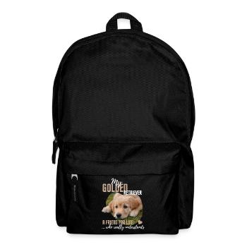 Golden-Retriever, lustiger Spruch - Rucksack - Schwarz - Vorne