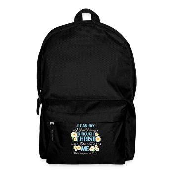 Christlicher Bibelvers Religion Blume - Rucksack - Schwarz - Vorne