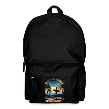 California Surfing Beach Style Design - Backpack - black - Front
