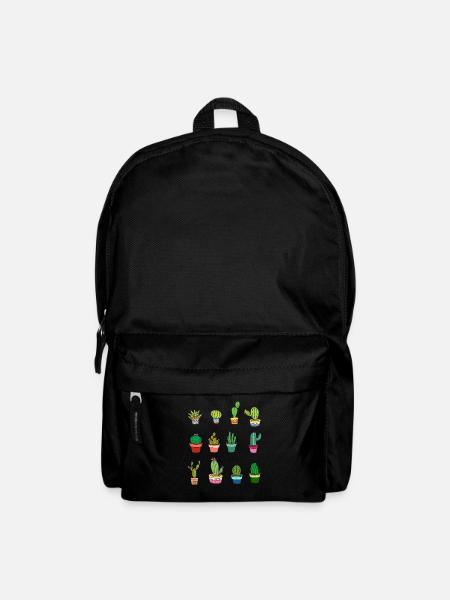 Niedlicher Kaktus Sammler Kawaii Sukkulenten - Rucksack - Schwarz
