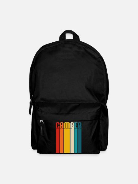Camper Retro Sonnenuntergang farbenfroh - Rucksack - Schwarz