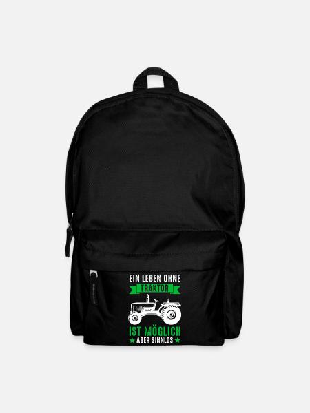 Traktor Trecker Landwirtschaft Bauer Landwirt - Rucksack - Schwarz
