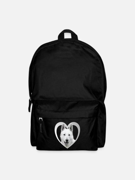 Weißer Schäferhund - Weisser Schäferhund Herz - Rucksack - Schwarz