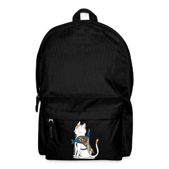 Samurai cat with katana sword in Japan style - Backpack - black - Front