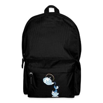 Teapot big wave art drawing Japan style - Backpack - black - Front