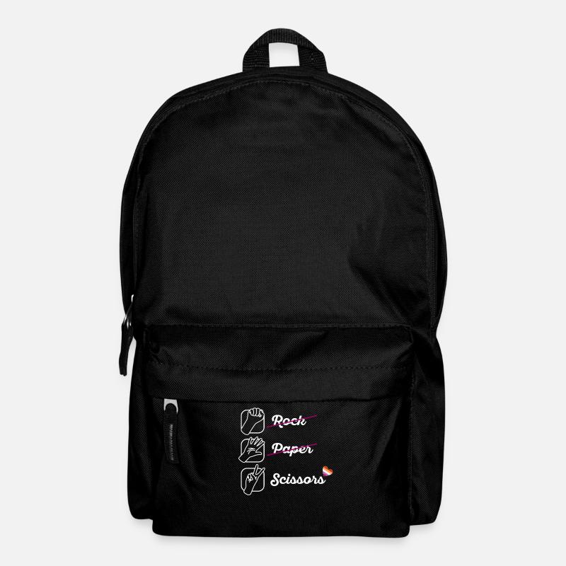 LGBTQ Lesbisch Schere Stein Papier Geschenk - Rucksack - Schwarz