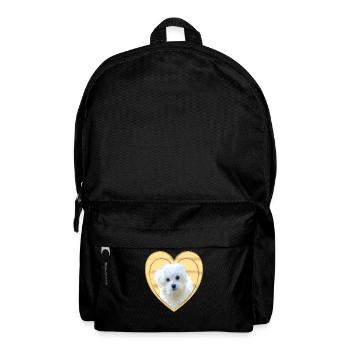 Malteser - Malteser Hund - Herz - Rucksack - Schwarz - Vorne