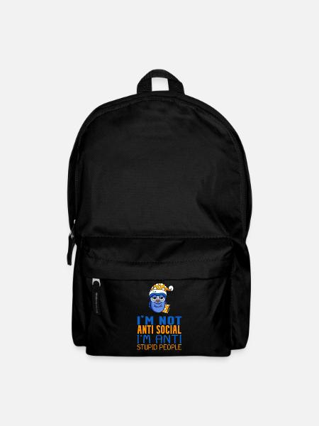 Eule Faul - Rucksack - Schwarz