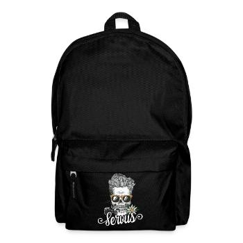 Servus Totenkopf Bayern Tirol Tracht - Rucksack - Schwarz - Vorne