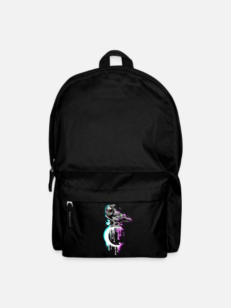 Tarot Card Krähe Moon Vaporwave Okkultes Rabe Goth - Rucksack - Schwarz