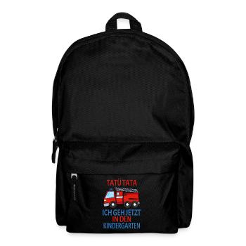 Kindergarten Feuerwehr Geschenk - Rucksack - Schwarz - Vorne