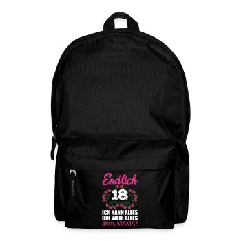 18ème anniversaire Enfin 18 Je peux tout savoir - Sac à dos - noir - Devant