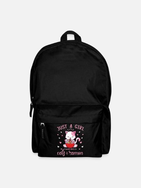 Just a Girl Who Loves Anime Ramen and Cats Kawaii - Rucksack - Schwarz