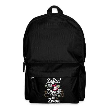 Zefix mei Dirndl is z'kloa für Zwoa Schwanger - Rucksack - Schwarz - Vorne
