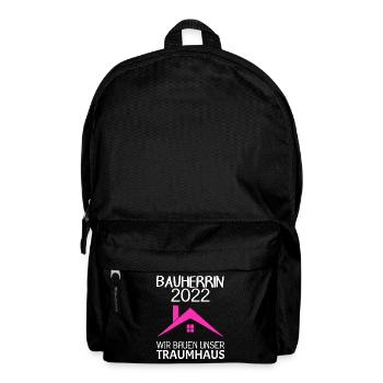 Bauherrin Hausbau Baustelle Richtfest 2022 - Rucksack - Schwarz - Vorne