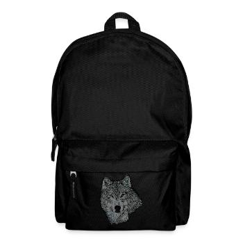 Wolf Animal Motif - Backpack - black - Front
