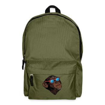 Affen Tiergesicht Affe Sonnenbrille Tier Motiv - Rucksack - Olivgrün - Vorne