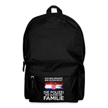 Kroatische Familie Kroate Kroatin Kroaten Kroatien - Rucksack - Schwarz - Vorne