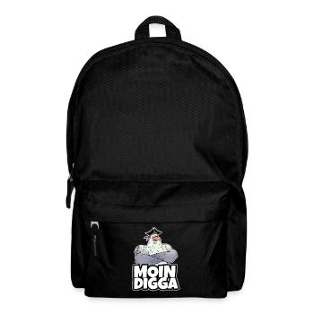 Moin Digga Möwe Norddeutsch Norddeutschland - Rucksack - Schwarz - Vorne