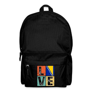 I Love Bosnia flag for Bosnian pride - Backpack - black - Front