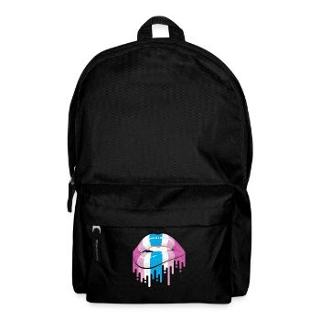 Lip Bite Femboy Wimp LGBTQ Pride Lips - Backpack - black - Front