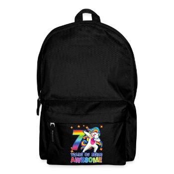 Cadeau de 7ème anniversaire pour les filles Licorne de 7 ans - Sac à dos - noir - Devant