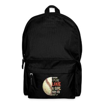 Playing Baseball Girls Fun in Sports Softball - Backpack - black - Front