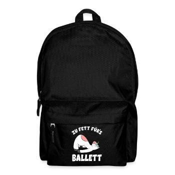 Ballerina Ballett Einhorn - Zu Fett Fürs Ballett - Rucksack - Schwarz - Vorne