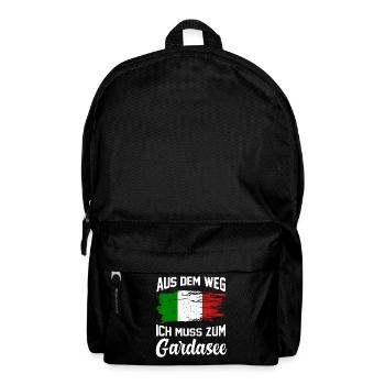 Gardasee Italienische Flagge Geschenk - Rucksack - Schwarz - Vorne