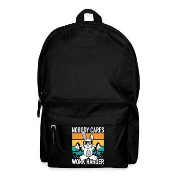 Fitness Hase - Nobody Cares Work Harder Motivation - Rucksack - Schwarz - Vorne