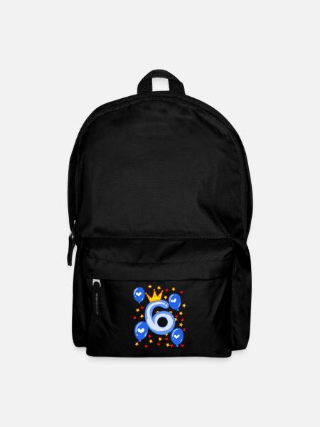 6. Geburtstag Junge Luftballons Krone Sterne - Rucksack - Schwarz