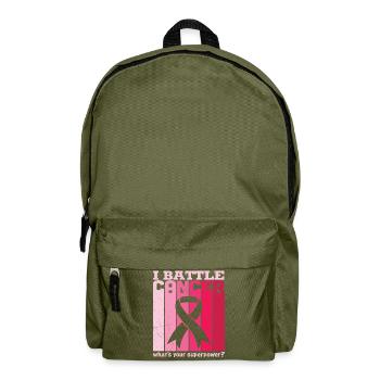 I Battle Breast Cancer Awareness T Shirt - Rucksack - Olivgrün - Vorne