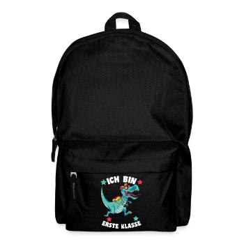 Schulkind Dinosaurier Schulanfang Einschulung Erst - Rucksack - Schwarz - Vorne