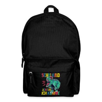 Schulkind Achtung Ich Komme - Dino Schulanfang - Rucksack - Schwarz - Vorne