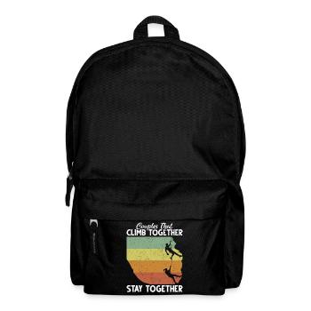 Rock Climbing Climber Retro - Backpack - black - Front