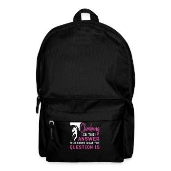 Rock Climbing Climber Girl - Backpack - black - Front