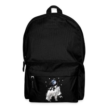 howling wolf silhouette with moon - Backpack - black - Front